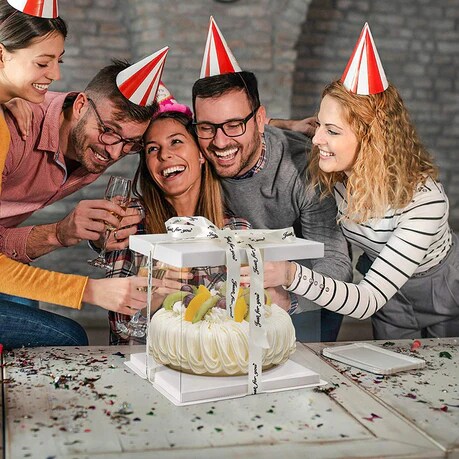 10" x 10" x 9" Clear Transparent White Tall Layer Cake Bakery Boxes with Window