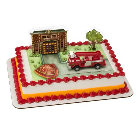 Fire Truck &#x26; Station Cake Decorating Kit