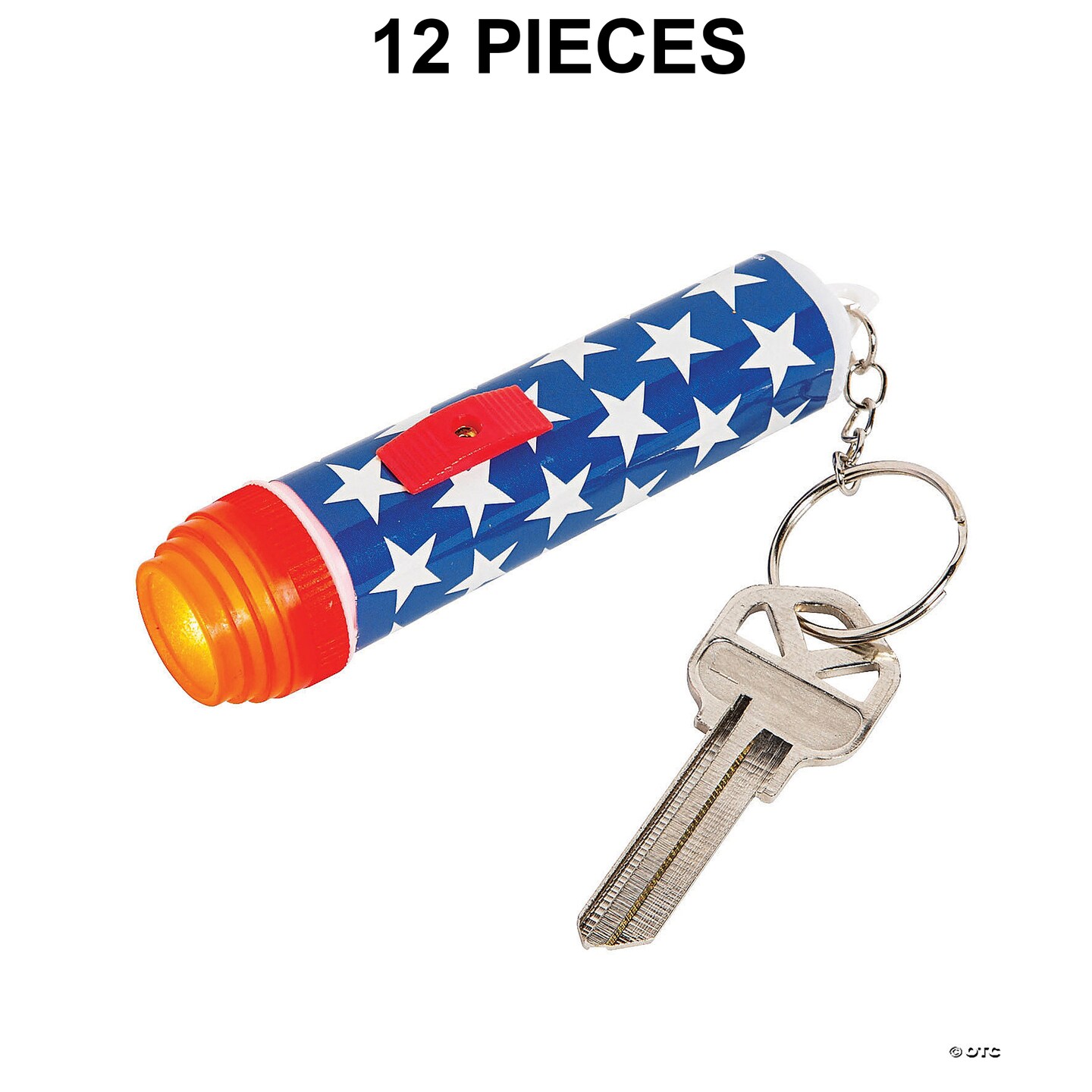 Patriotic Mini Flashlight Keychains - 12 Pc.