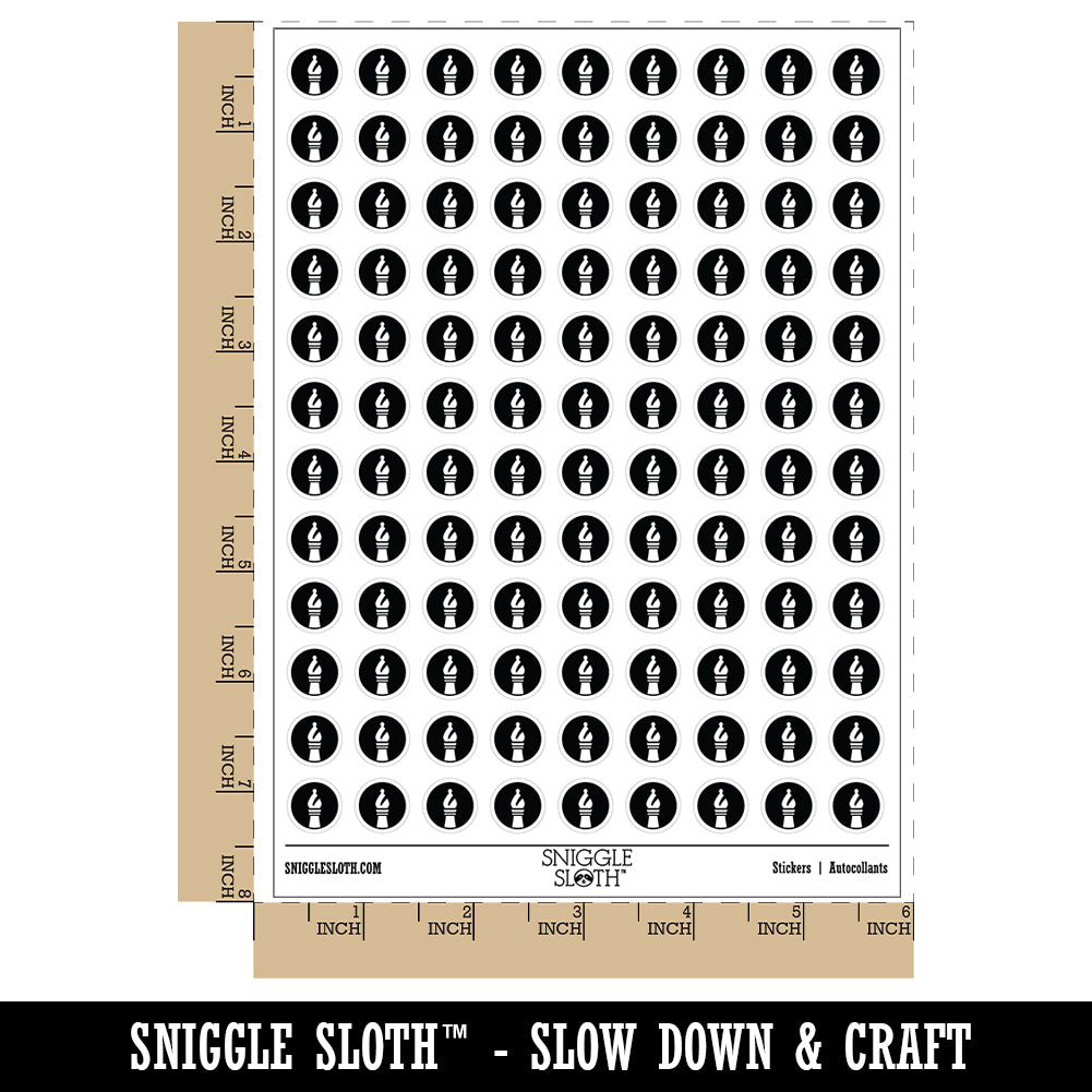 Chess Piece White Bishop 200+ 0.50&#x22; Round Stickers