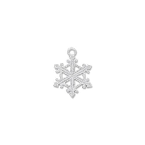 Charm for Jewelry Making - Snowflake 17x15.5mm Pewter Hand Painted (1-Pc)