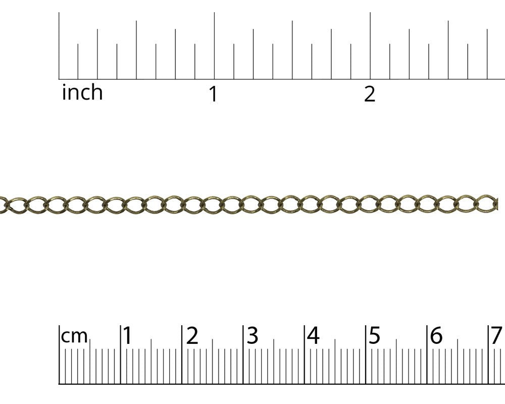 JewelrySupply 4mm Antique Brass Pltaed Curb Chain (Priced per Foot)