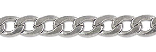 Flattened Curb Link Chain 3.5mm Surgical Stainless Steel (Priced per Foot) -