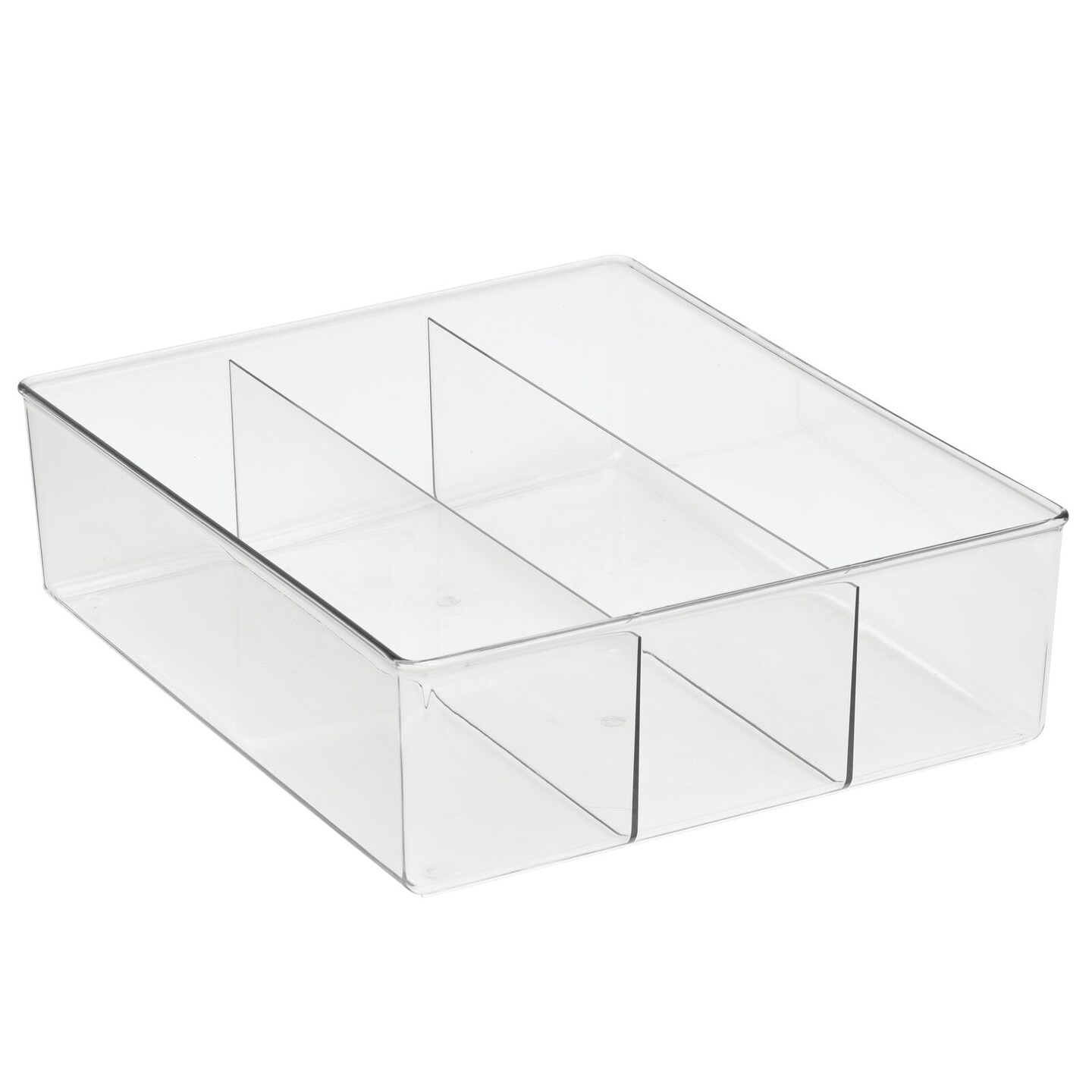 mDesign Plastic Divided Closet Storage Bin - Clear