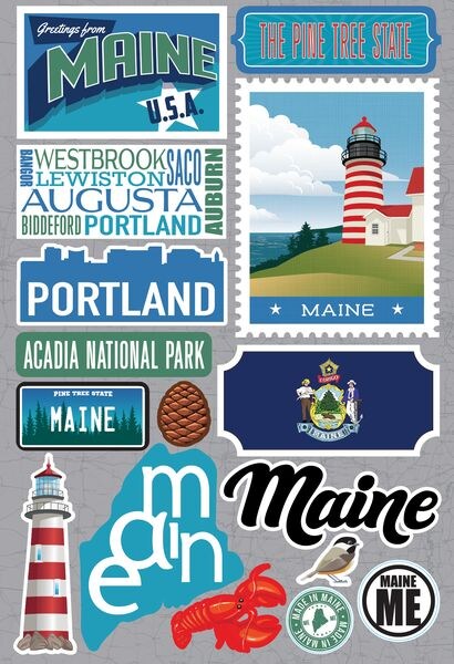 Reminisce Maine 3D Jetsetters Stickers 2.0