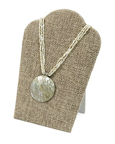 JewelrySupply Burlap Necklace Display Board with Easel (5-1/4&#x22;H)