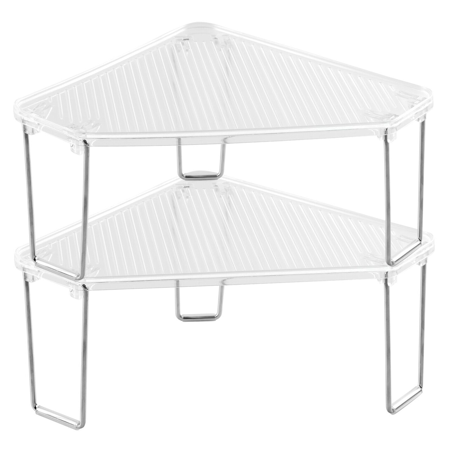 mDesign Plastic/Steel Corner Kitchen Organizer Shelf