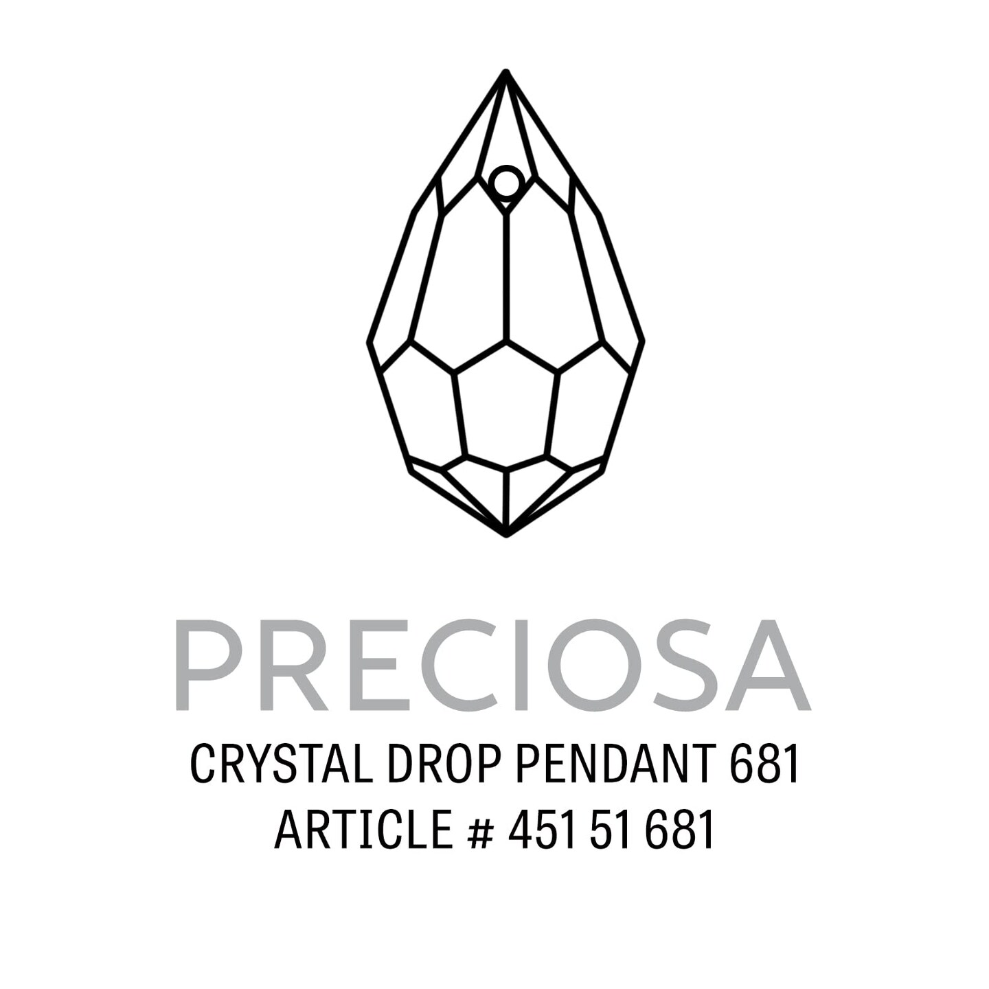Preciosa Crystal 681 Drop Pendant 10x6mm Crystal Celsian (Package of 5)