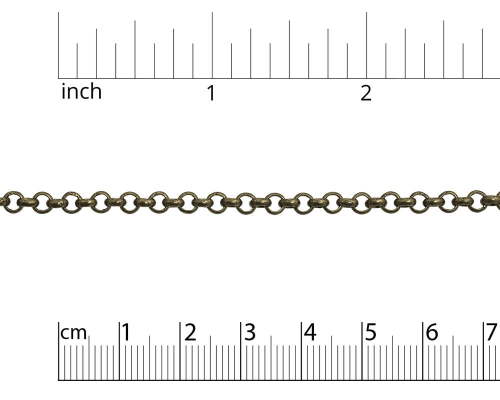 JewelrySupply 3.5mm Antique Brass Plated Rolo Chain (Priced per Foot)