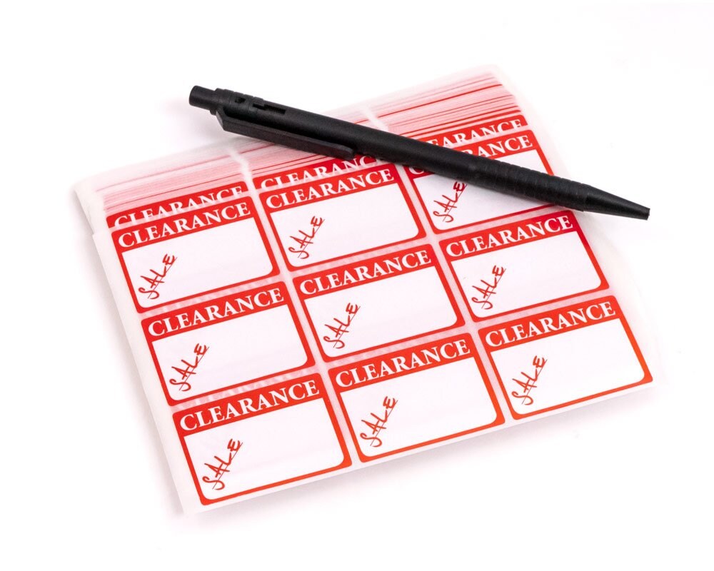 Red Rectangular Clearance Adhesive Labels for Retail Display (Package of 504)