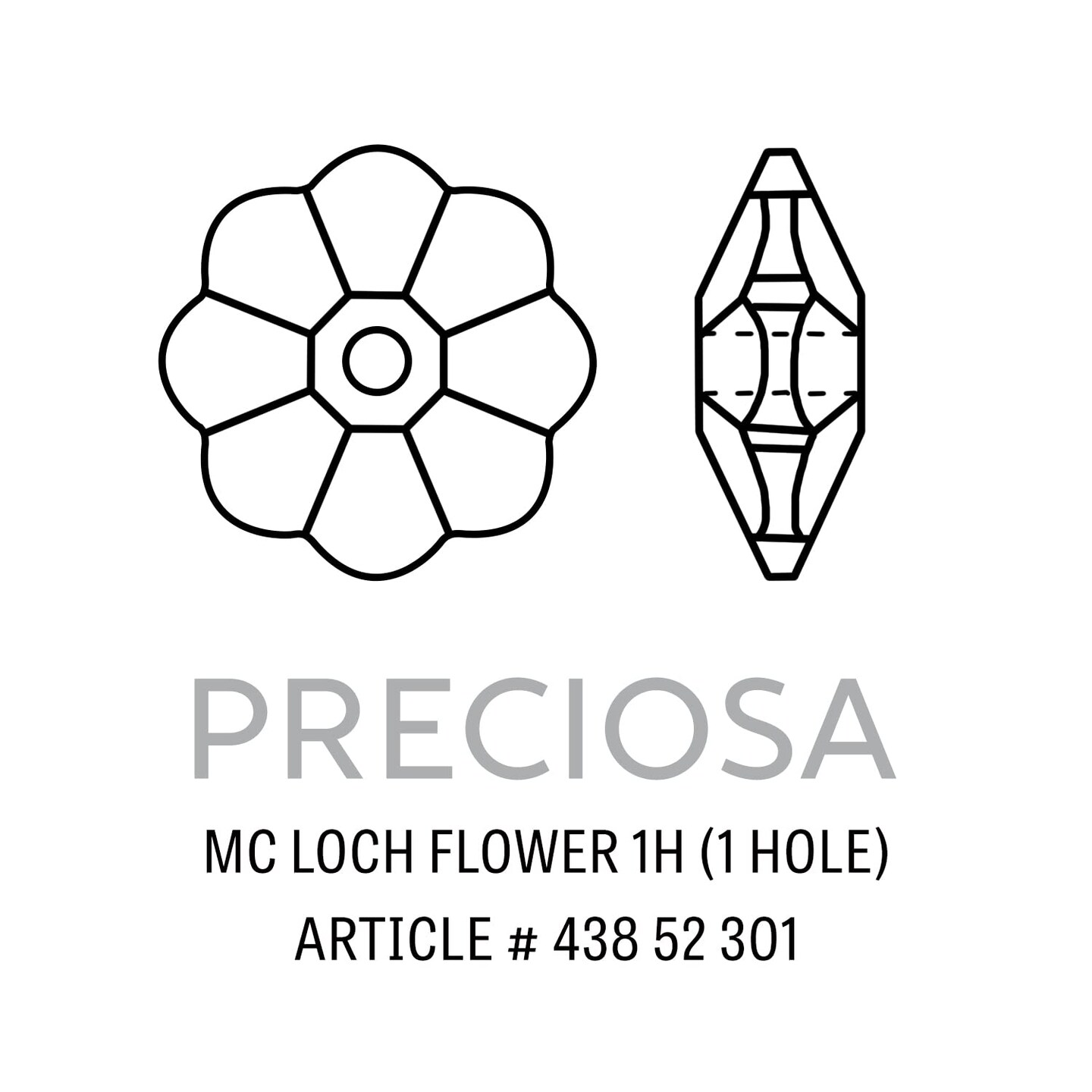 Preciosa Crystal Loch Flower 10mm Crystal Vitrail Medium (Package of 5)