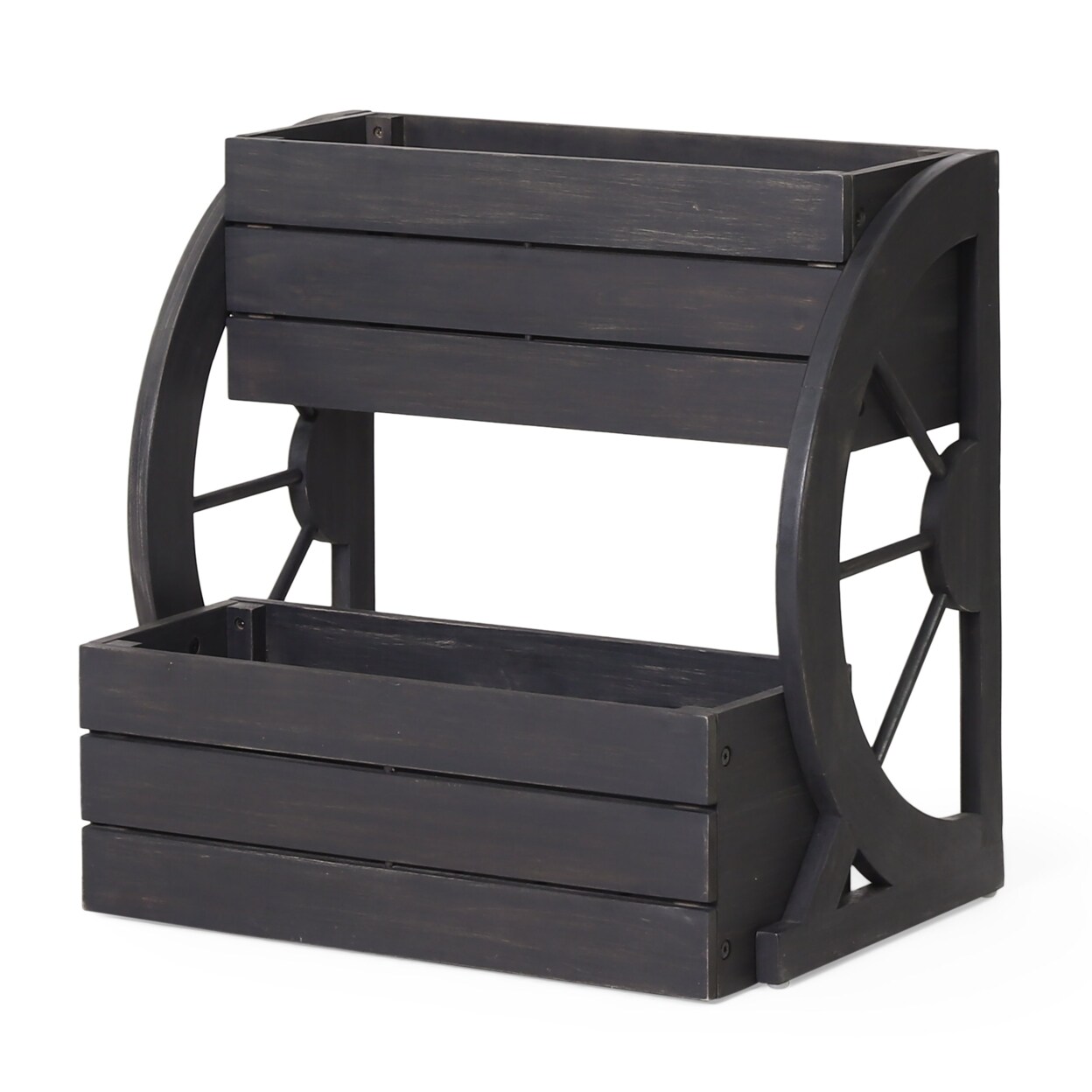 GDF Studio Acworth Outdoor 2 Tier Acacia Wood Planter