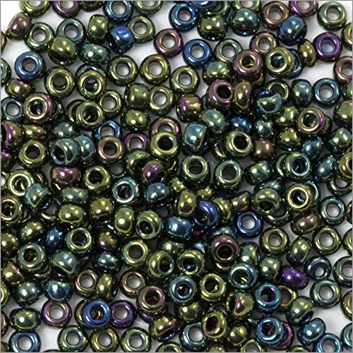 Czech Seed Beads - 8/0 Green Iris (10 Grams)