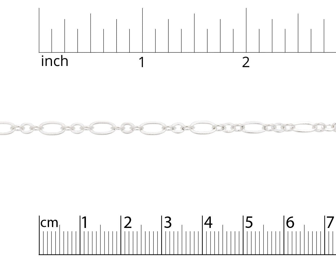 JewelrySupply Oval and Ring Link Chain 3.5mm Silver Plated (Priced per Foot)