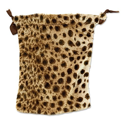 Velvet Drawstring Pouch Large Leopard (Dozen)