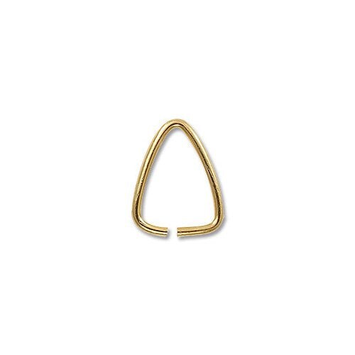 JewelrySupply Jump Ring - Triangle Open 11mm Gold Plated (10-Pcs)