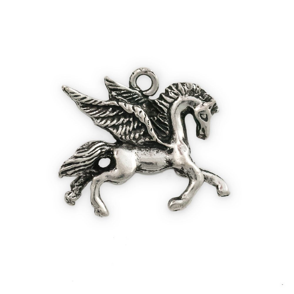19x23mm Antique Silver Plated Pegasus Charm (Package of 1)
