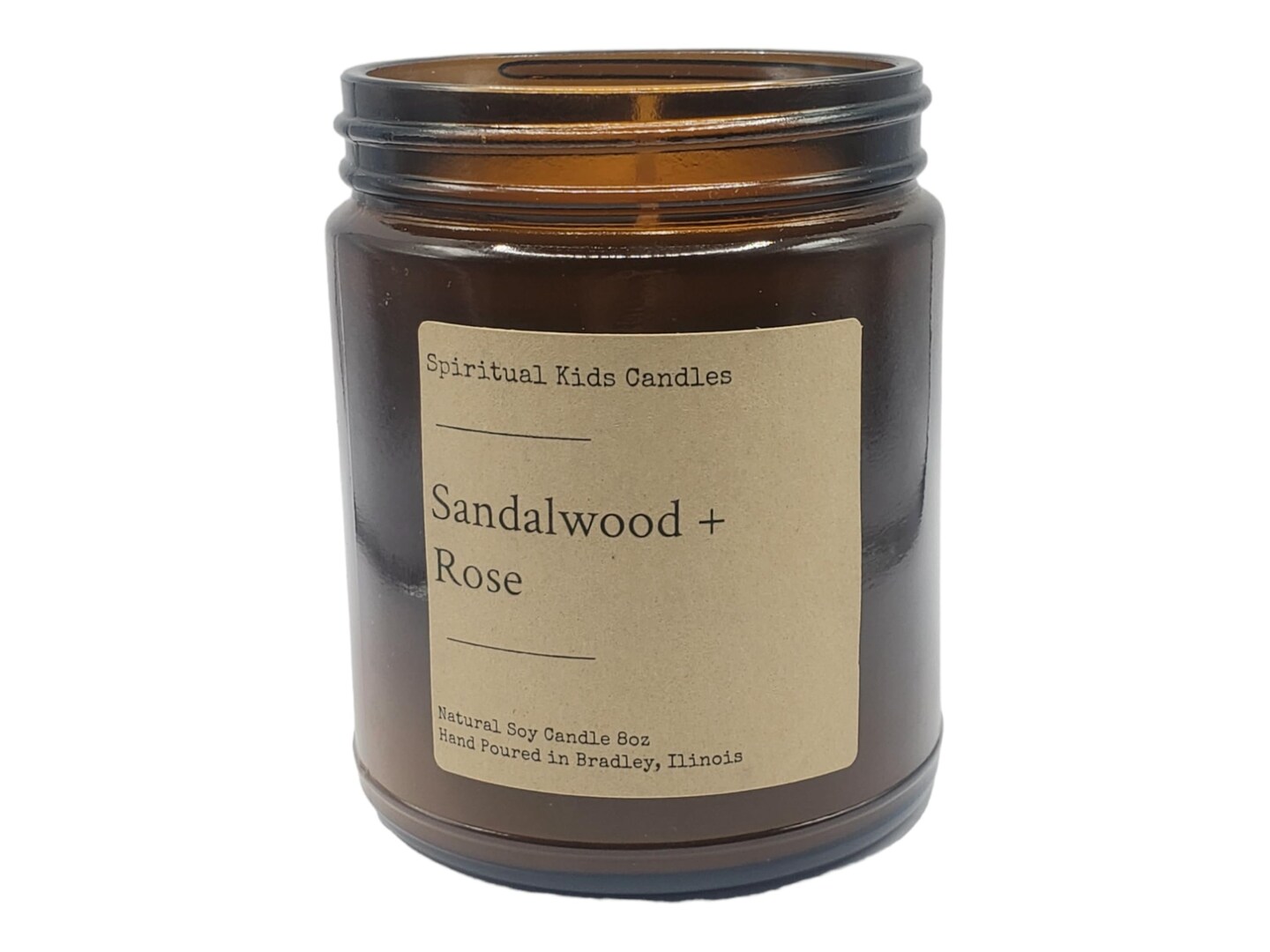 Sandalwood &#x26; Rose Soy Candle 8oz 35-40 Hours Hand Poured with All Natural Soy Wax and Fragrant/Essential Oils!