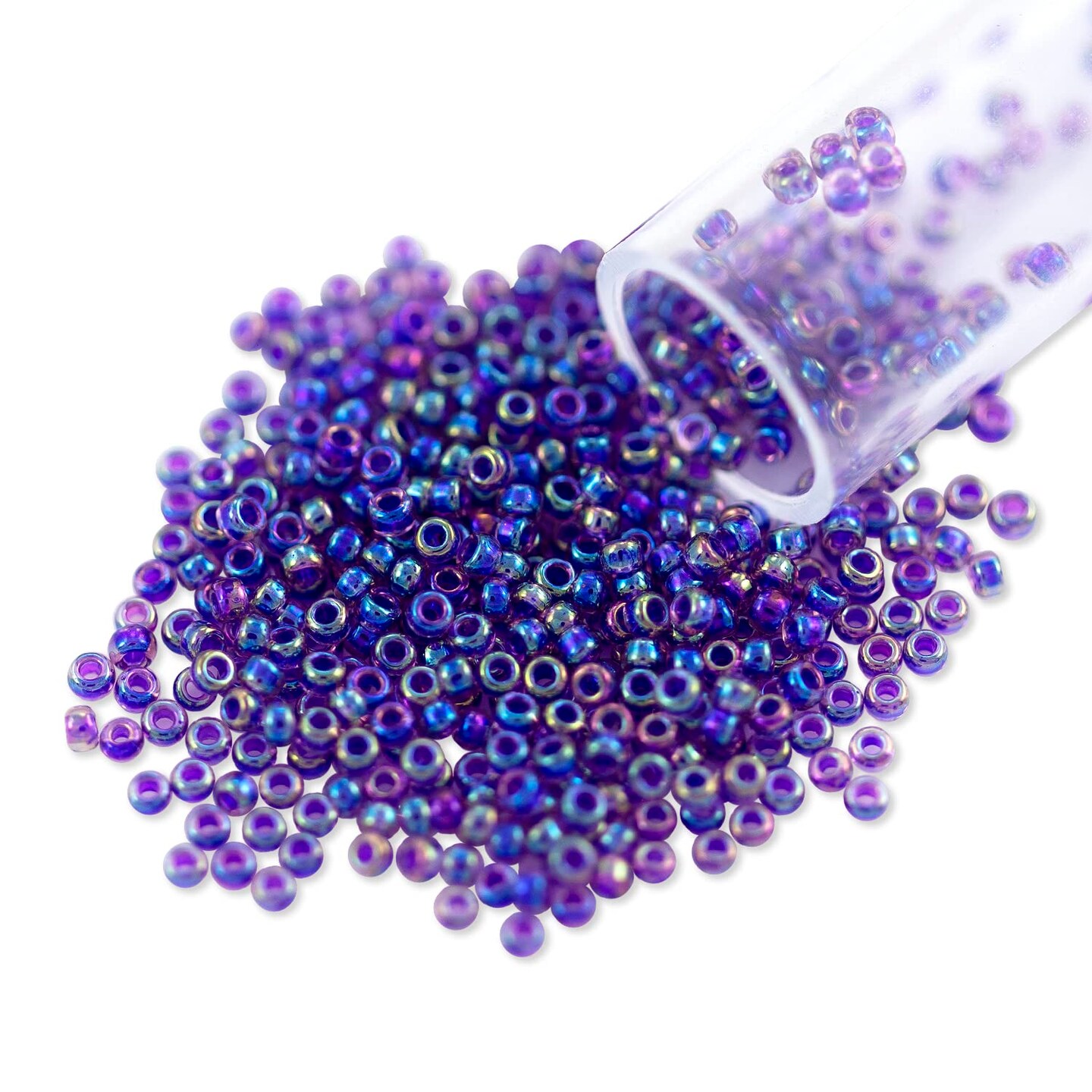 Miyuki Round Rocaille Seed Bead 15/0 Color Lined Purple Iris