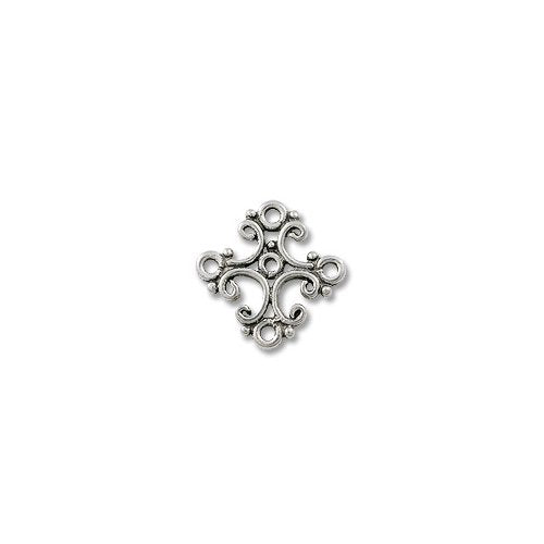 JewelrySupply Connector - 10x19mm Pewter Antique Silver Plated (1-Pc)