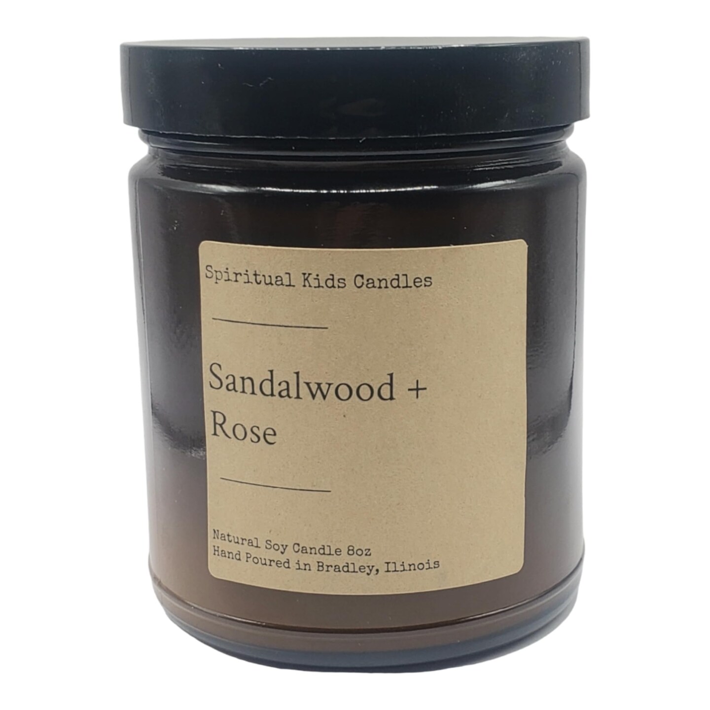 Sandalwood &#x26; Rose Soy Candle 8oz 35-40 Hours Hand Poured with All Natural Soy Wax and Fragrant/Essential Oils!