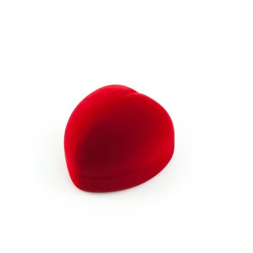 Large Heart Shaped Velour Ring Box
