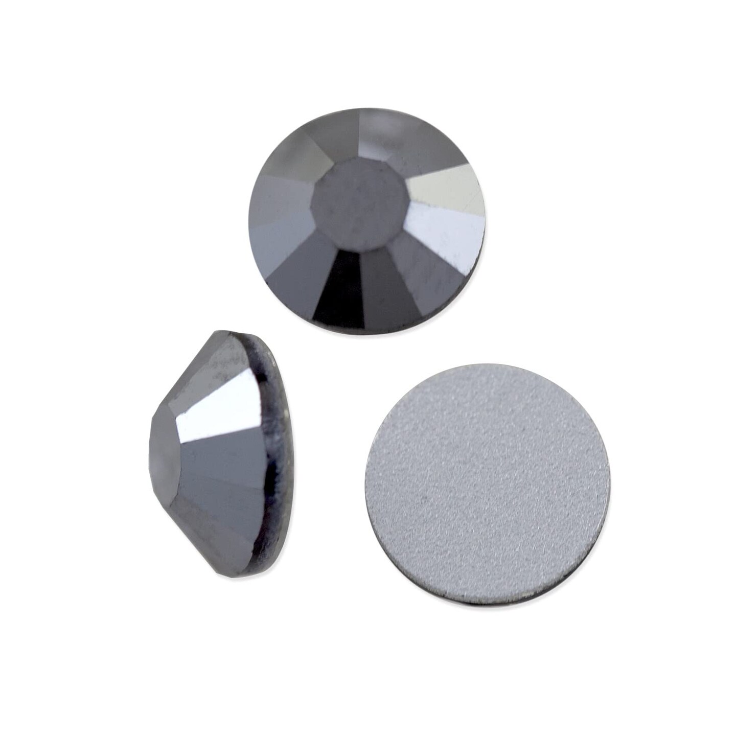 Preciosa Crystal VIVA12 Flat Back Rhinestone 4.7mm (SS20) Jet Hematite (Package of 50)