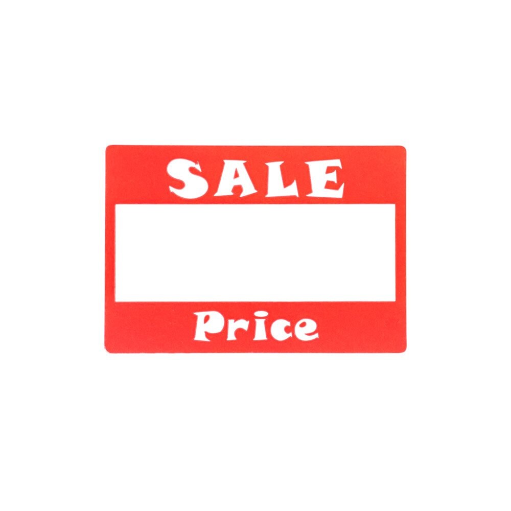 Red Rectangular Sale Price Adhesive Labels for Retail Display (Package of 504)