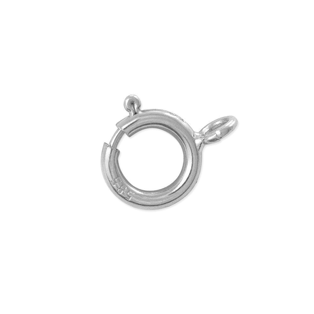 Spring Ring Jewelry Clasp 14 Karat Solid White Gold 6.0mm