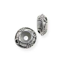 Bead Stopper with Circle Design 11x5mm Pewter Antique Silver Plated
