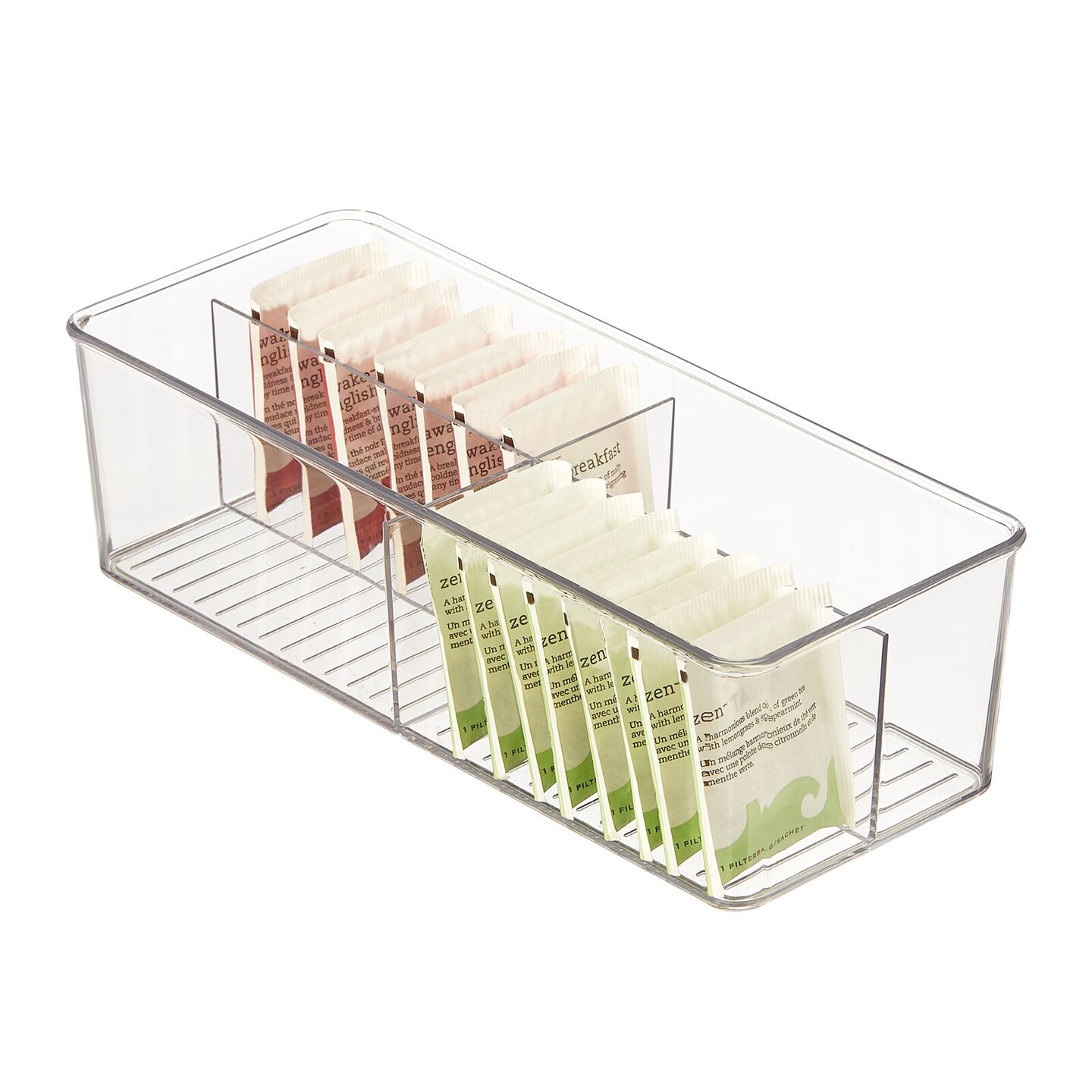 mDesign Plastic Divided Office Organizer Bin with 4 Sections - 4