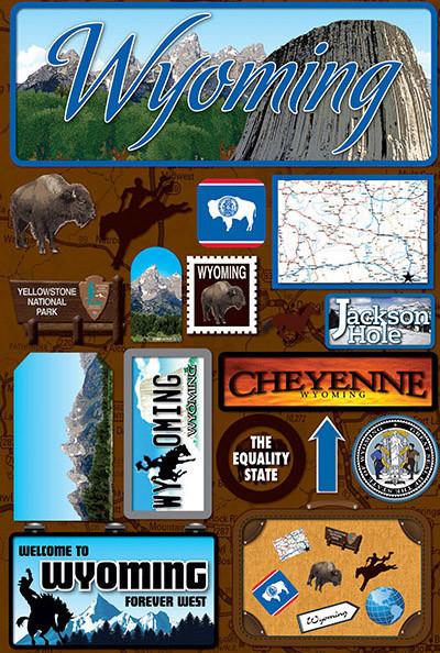 Reminisce Wyoming Jetsetters 3D Stickers