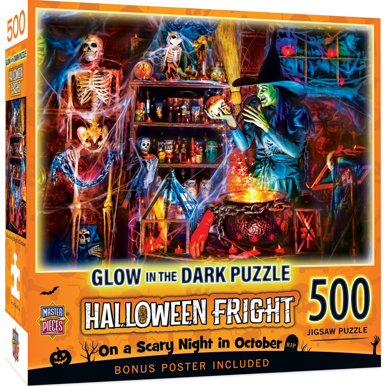 Masterpieces   500 Piece Glow in the Dark Halloween Puzzle - A Dark Brew