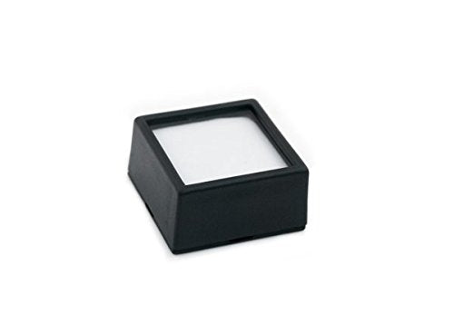 Glass Top Gem Jar 1&#x22; Square with Reversible Black and White Botton Pad (Package of 12)