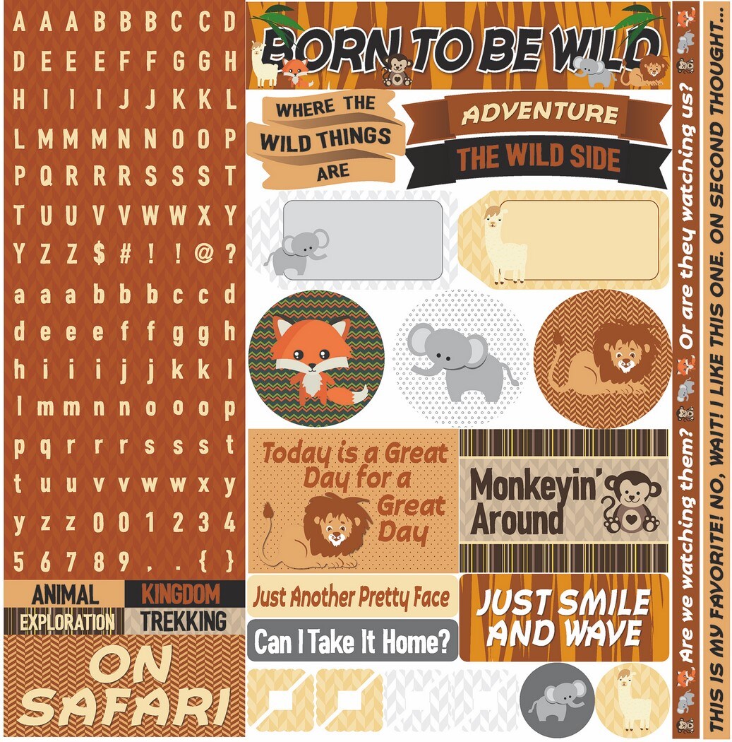 Reminisce The Menagerie 12x12 Alphabet Stickers