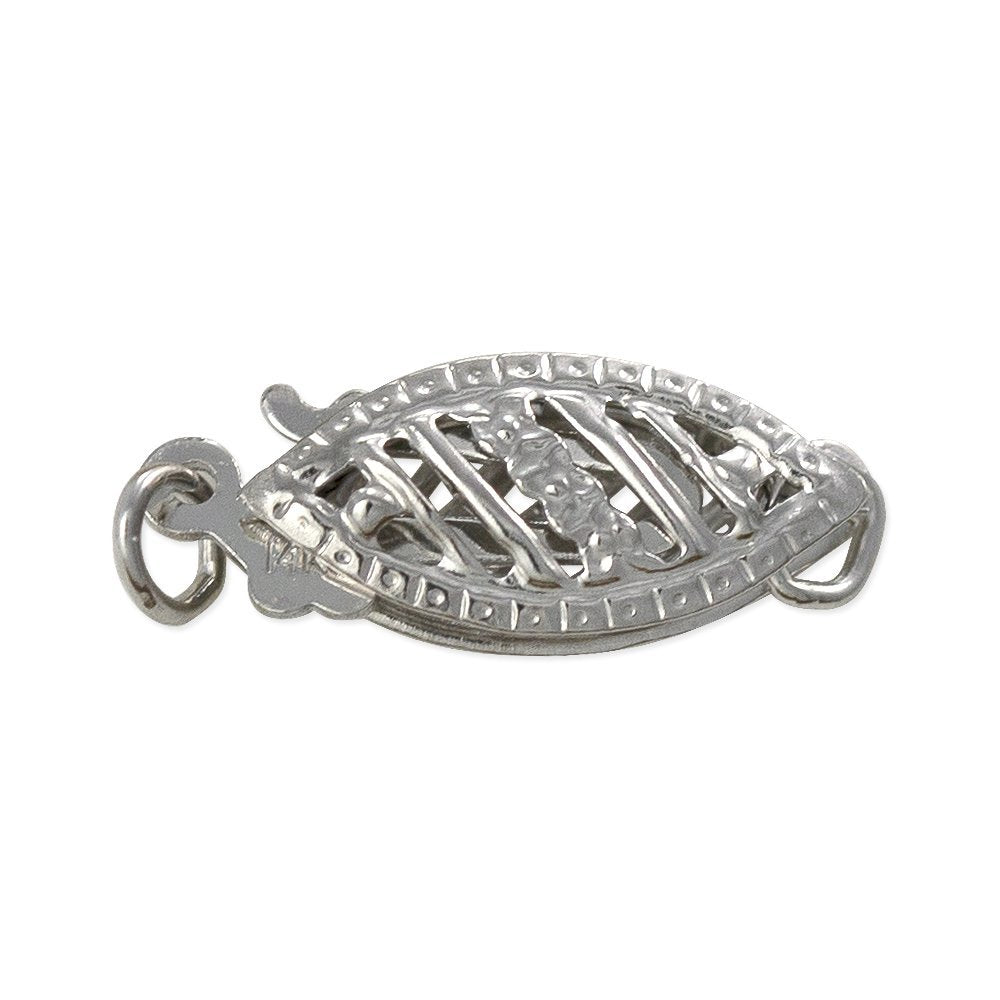 Jewelry Filigree Clasp 14 Karat Solid White Gold Pearl Clasps