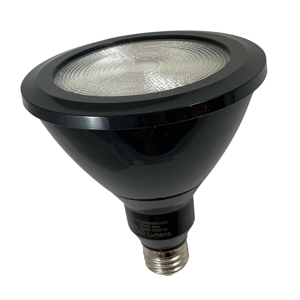 GE 18W PAR38 LED 3000K NFL 25deg 1550Lm Black Finish Dimmable Bulb - 100w Equiv