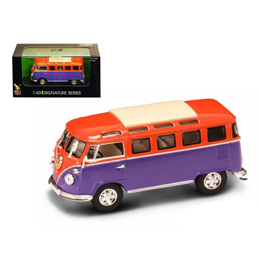 1962 Volkswagen Microbus Van Bus Orange Purple 1 43 Diecast Car by