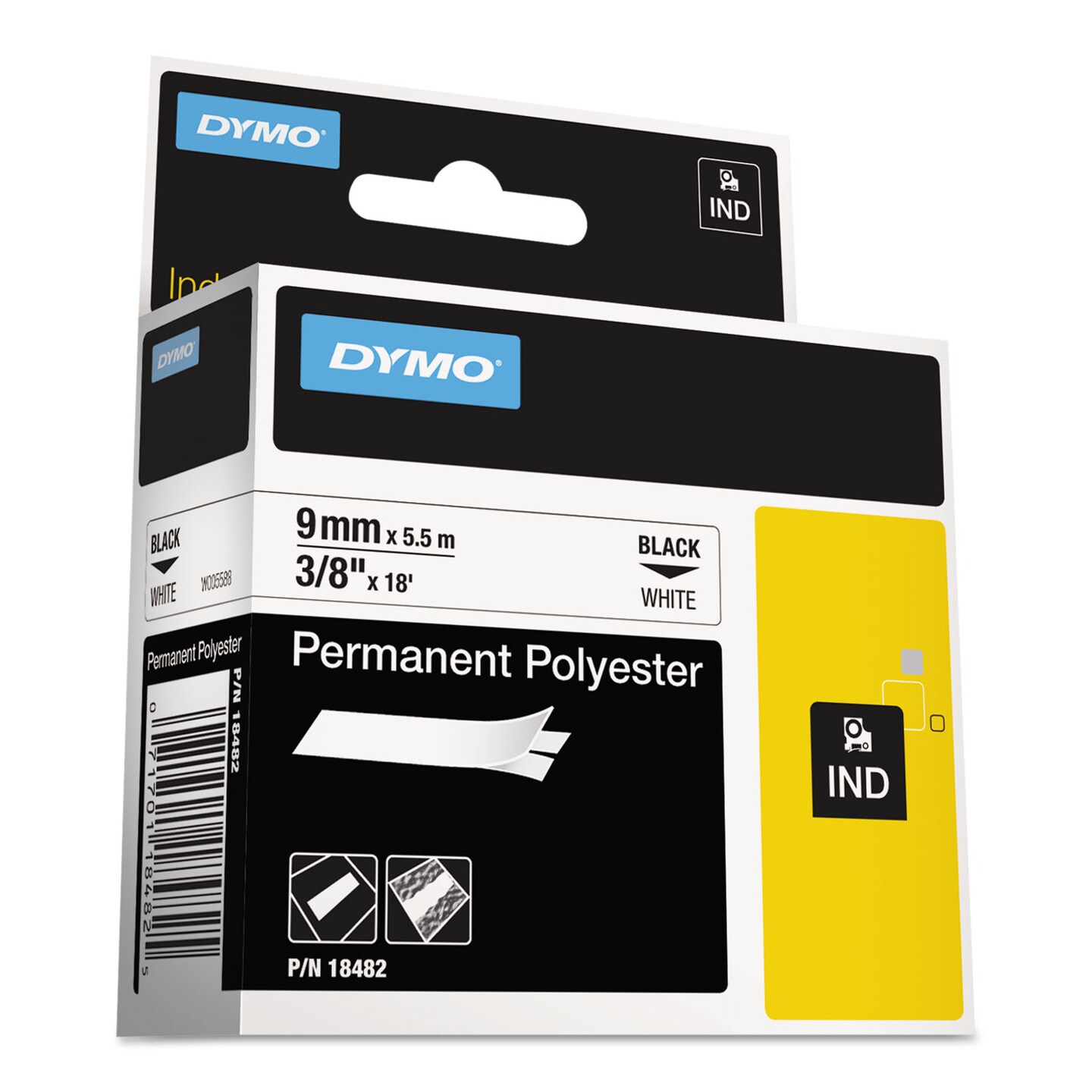 Rhino Permanent Poly Industrial Label Tape, 0.37 Rhino Permanent Poly Industrial Label Tape, 0.37