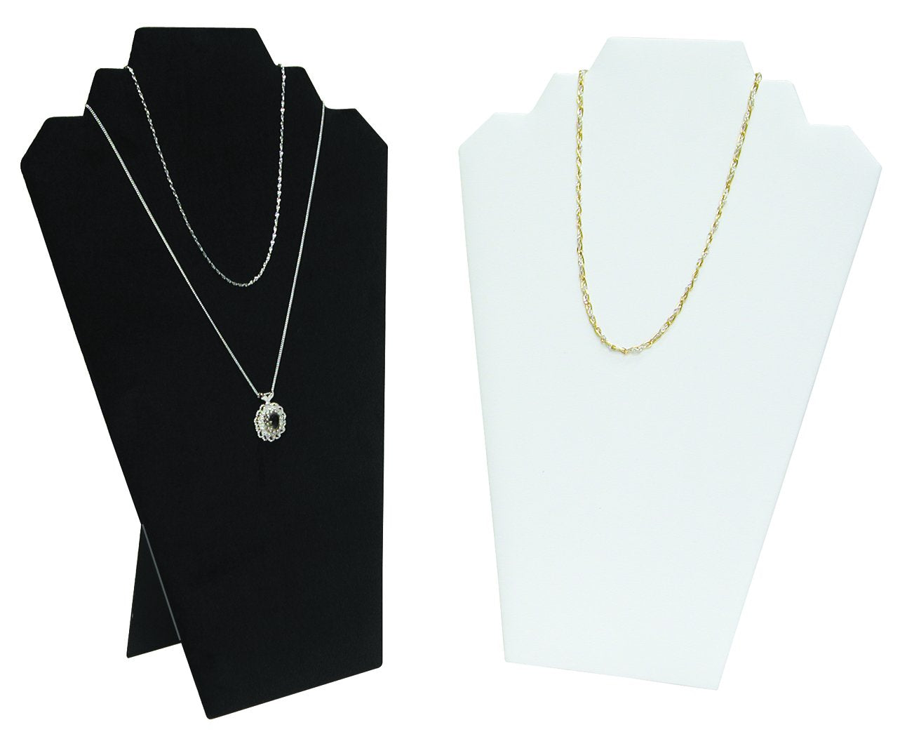 6 Black Velvet Necklace Easel Jewelry Displays 12.5&#x22;