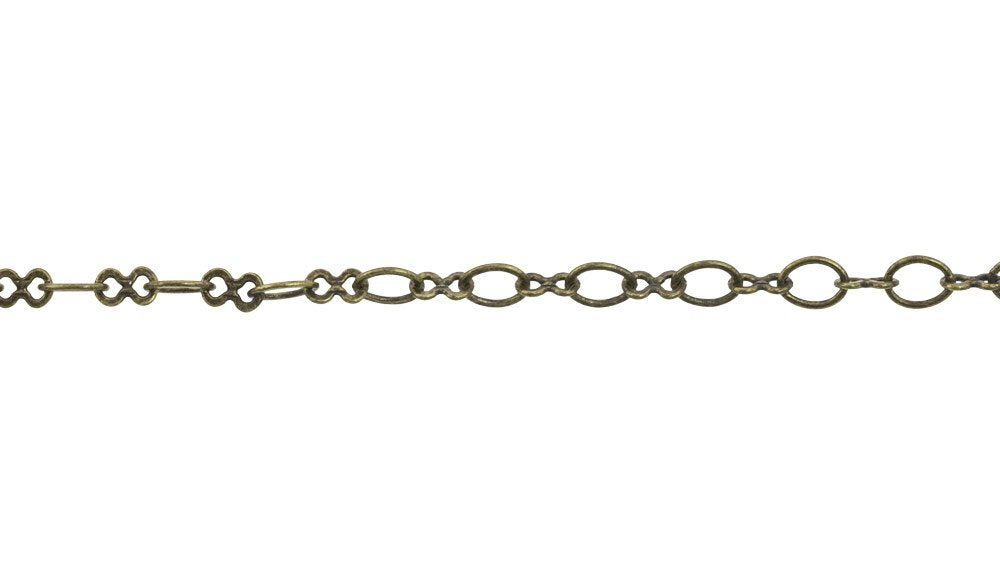 5.4x4.4mm Antique Brass Plated Oval Link Chain (Priced per Foot) -
