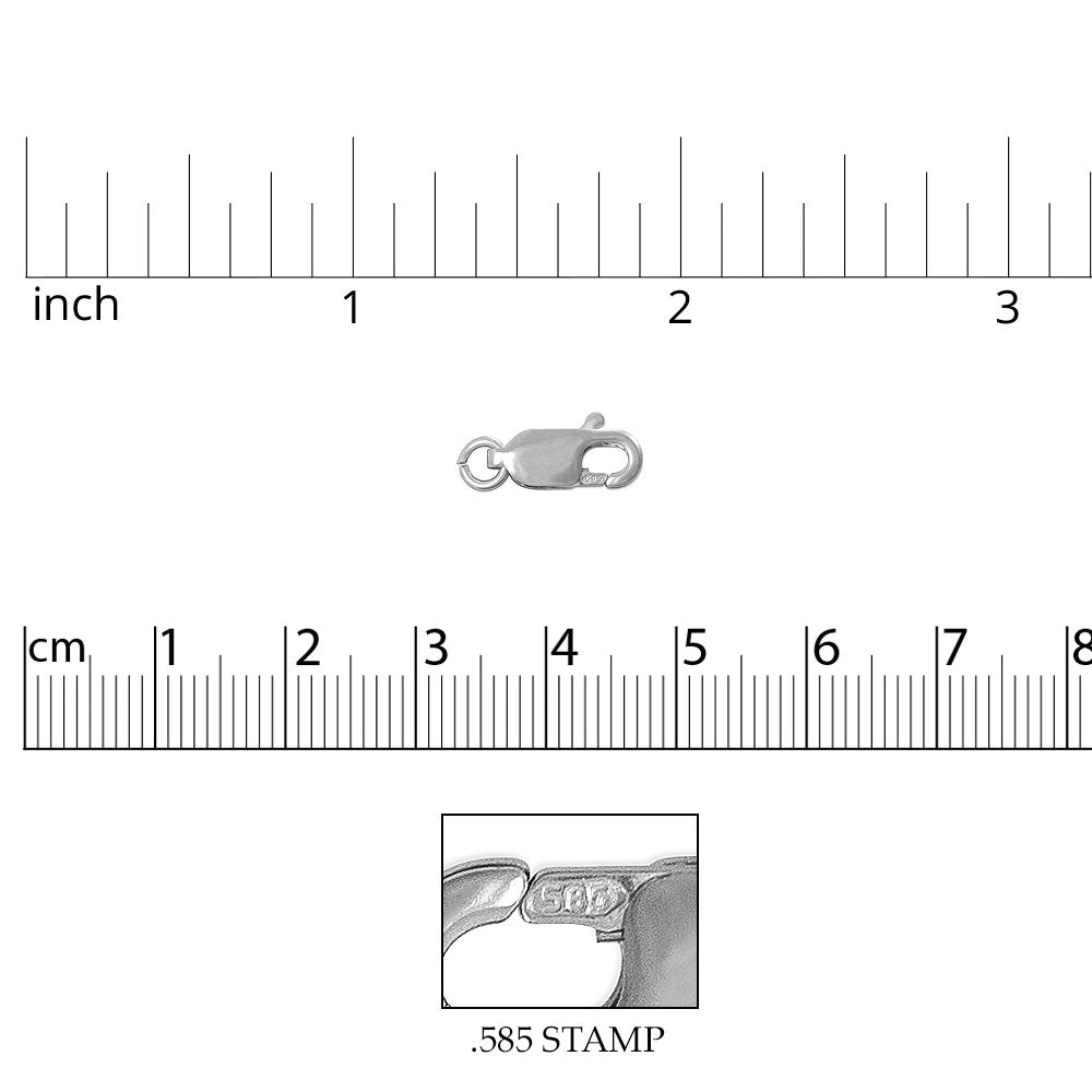 JewelrySupply 14k White Gold Lobster Claw Clasp (Size 12x5mm )