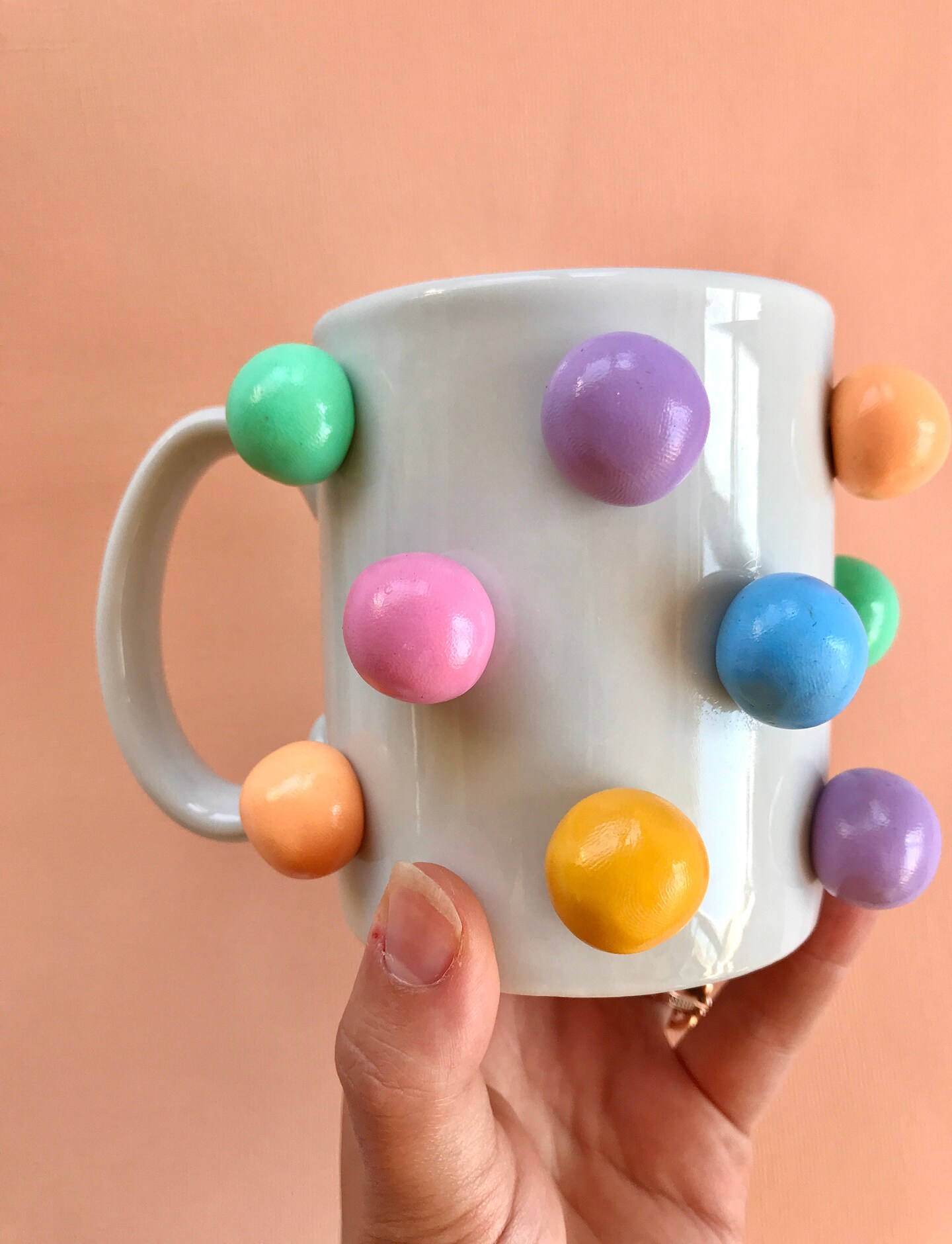 Colorful 3d Coffee Mug/ Handmade Ceramic Mug/ Rainbow Mug/ Modern Happy  Coffee Lover Gift/ Mushroom Mug/ Cute Coffee Mugs/ Ceramic Mug 