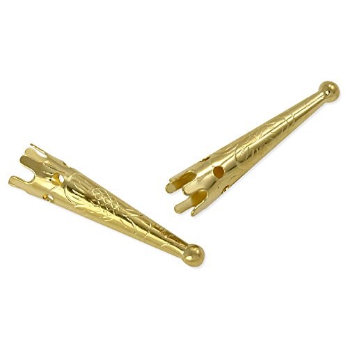 JewelrySupply Gold Color Bolo Tip with Design 28mm (Pack of 10)