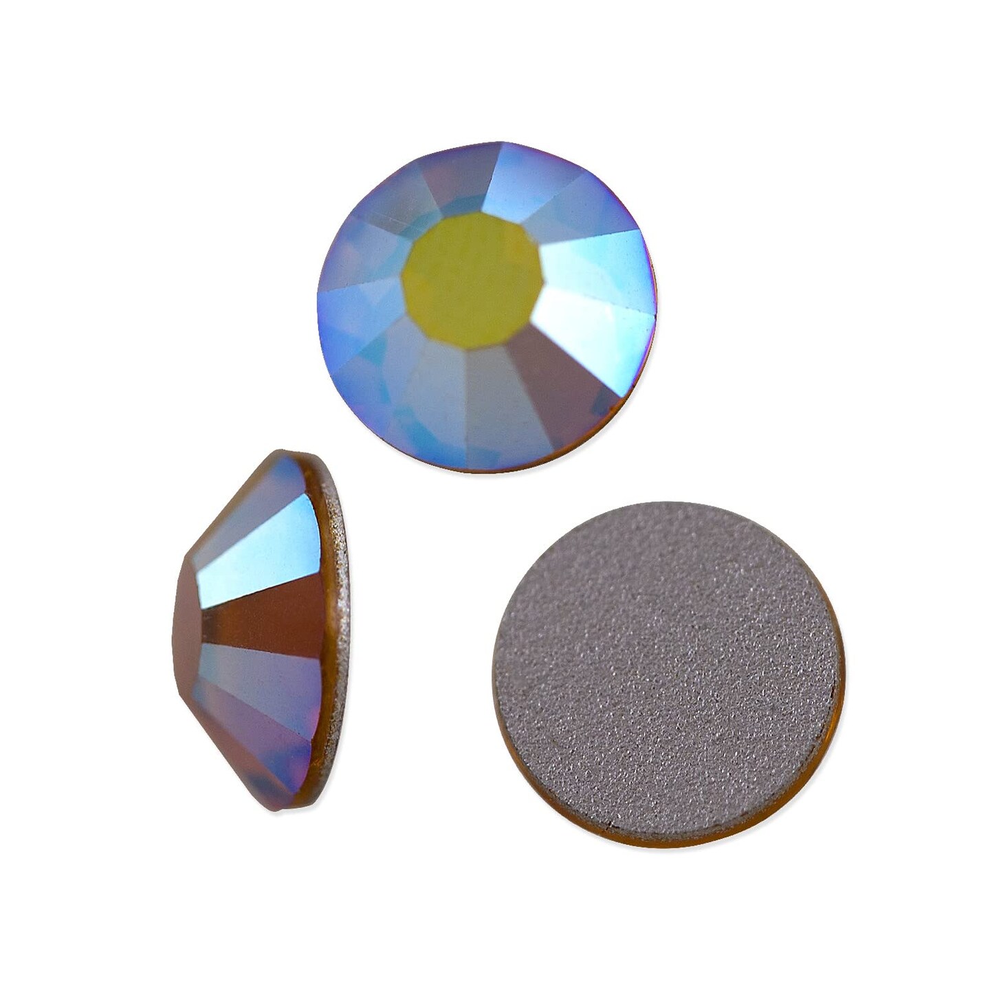 Preciosa Crystal VIVA12 Flat Back Rhinestone 3mm (SS12) Topaz AB (Package of 50)