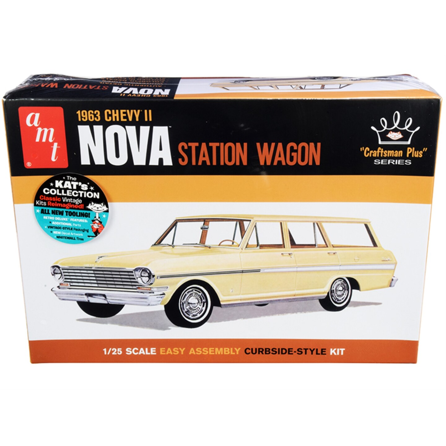 Skill 2 Model Kit 1963 Chevrolet II Nova Station Wagon &#x22;Craftsman Plus Series&#x22; 1/25 Scale Model by AMT