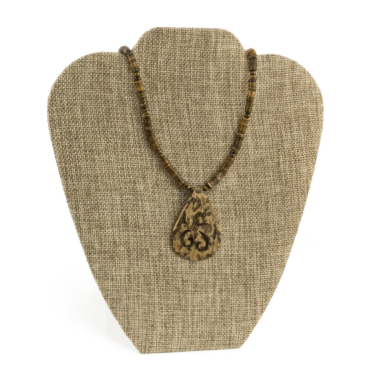 Burlap Necklace Display Stand Medium Size 8&#x22; Jewelry Display with Easel Back