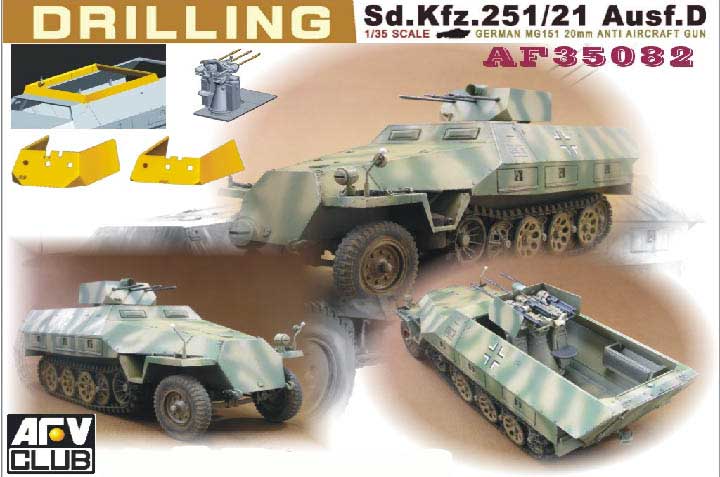 AFV Club  1/35 SdKfz 251/21 Ausf D Halftrack w/MG151 20mm Anti-Aircraft Gun Plastic Model