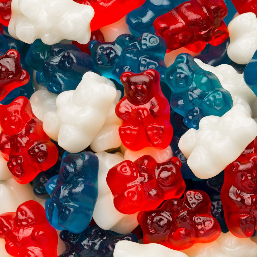 100 Pcs Patriotic Candy Red White And Blue Freedom Gummi Bears 1 Lb 4th Of July Michaels 2407