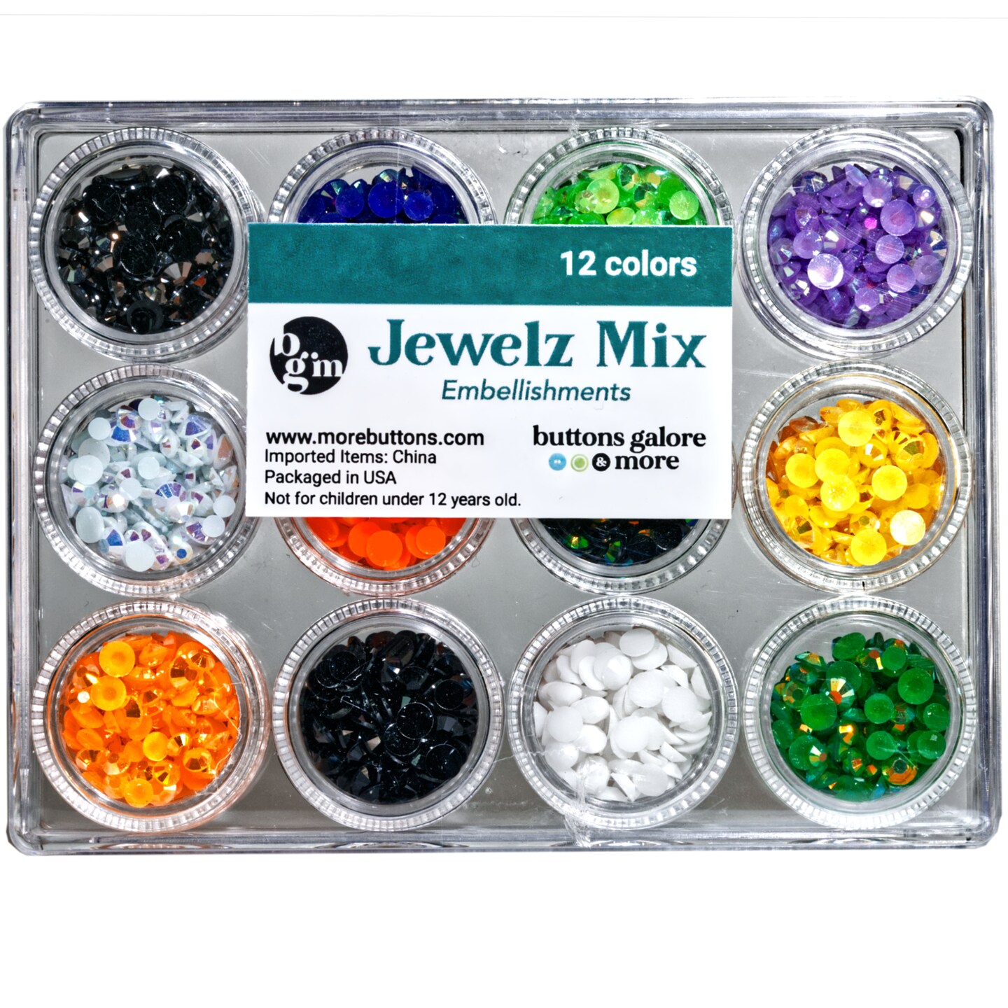 Buttons Galore and More Fall Halloween Jewels for Crafts - 12 Colors
